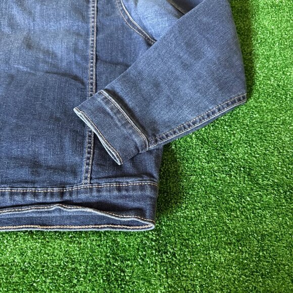 Place Classic Trucker Denim Blue Jeans Essential Timeless Jacket Size M (7/8) - Picture 9 of 11
